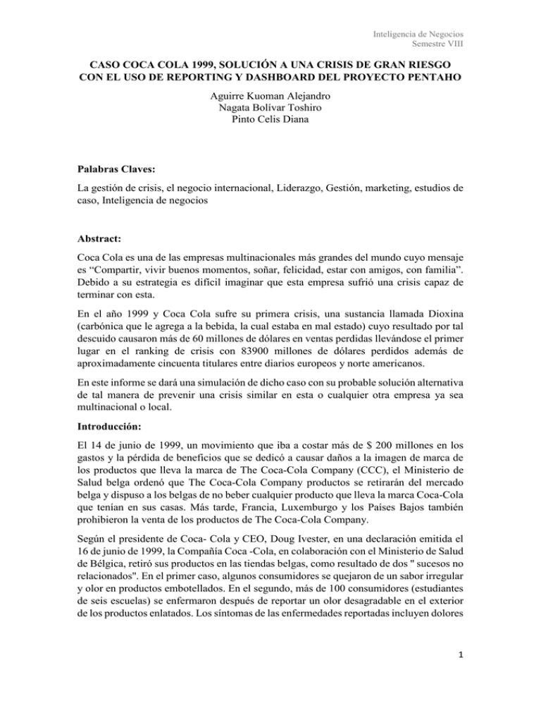 Coca Cola Conclusion Analis De Caso Empresa Coca Cola Vs Pepsi