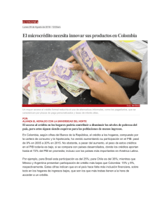 El microcrédito necesita innovar sus productos en Colombia