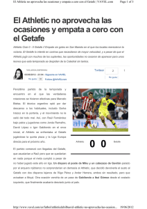 El Athletic no aprovecha las ocasiones y empata a cero con el Getafe