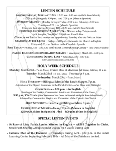 lenten schedule holy week schedule