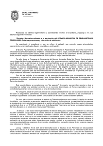 Decreto que regula el Servicio Municipal de Teleasistencia