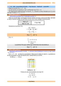 Dada la función f(x) = x2 – 4x. (a) Encuentra la primitiva F de f