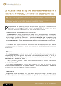 introduccion a la Musica Concreta, Electronica y Electroacustica