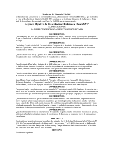 R&eacute;gimen Optativo de Presentaci&oacute;n Electr&oacute;nica "BancaSAT"