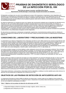 Pruebas de diagnóstico serológico de la infección VIH