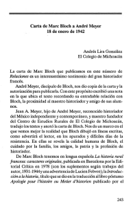 Carta de Marc Bloch a André Meyer 18 de enero de 1942