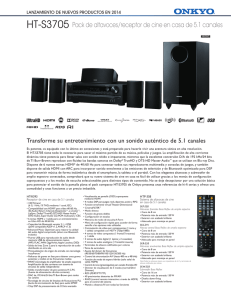HT-S3705 Pack de altavoces/receptor de cine en casa de 5.1 canales