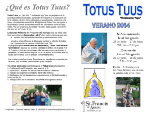 ¿Qué es Totus Tuus? - St. Francis of Assisi Church