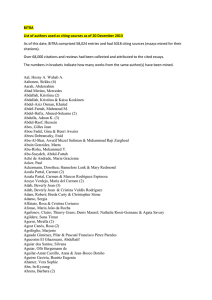 BITRA List of authors used as citing sources as of 20 December