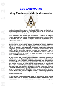 LOS LANDMARKS (Ley Fundamental de la Masonería)