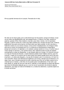Carta de SAR don Carlos María Isidro a SMC don