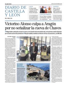 Victorino Alonso culpa a Aragón por no señalizar la cueva de Chaves