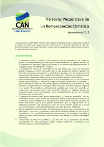 Varsovia: Piezas clave de un Rompecabezas Climático