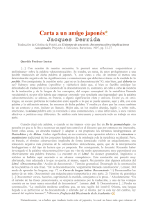 Carta a un amigo japonés* Jacques Derrida
