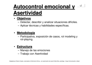 Autocontrol emocional y Asertividad