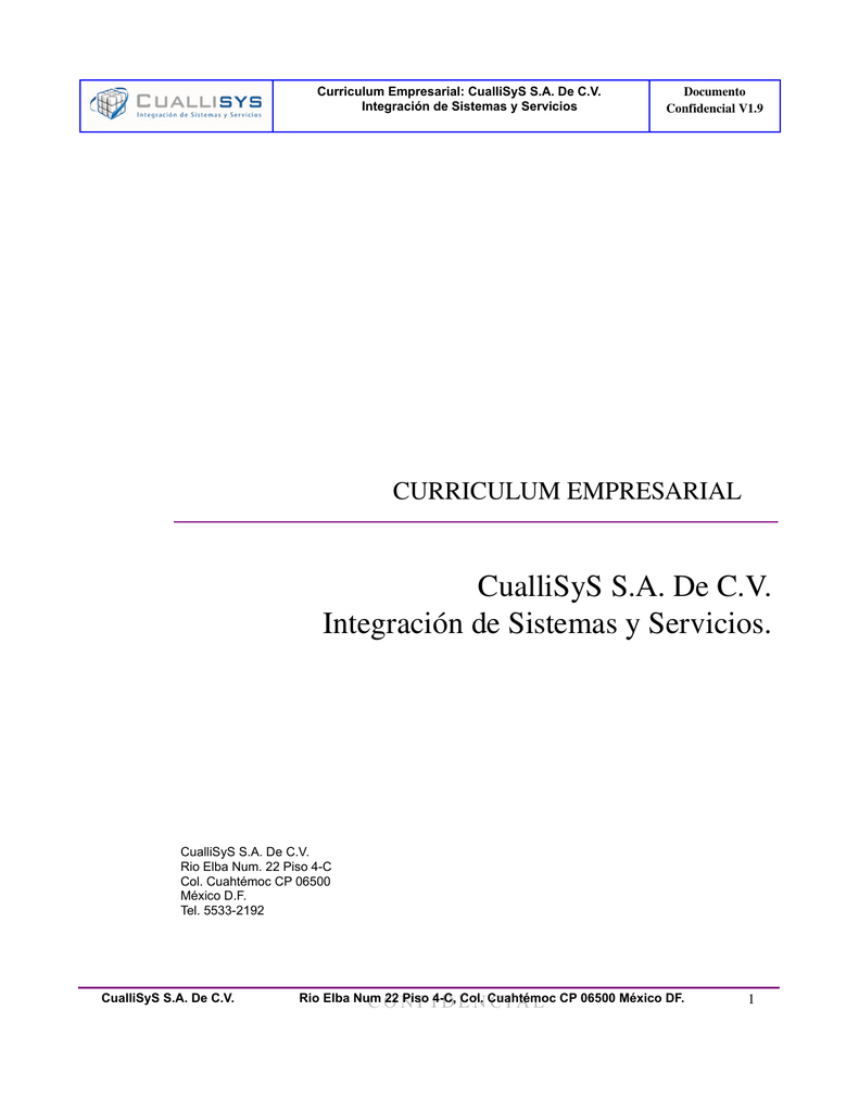 Cuallisys S A De C V Integracion De Sistemas Y Servicios