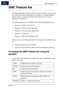 DMC Feature list - clear telecommunications
