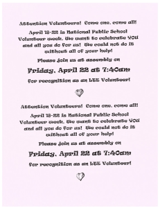 Page 1 Attention Volunteeres! Coxbe one, cowbe cºll! April 18