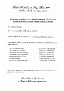 Registro de apariciones de la Bglsa Andaluza de Trigo Duro en