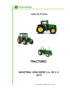 Lista de Precios Tractores JOHN DEERE