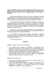 Orden 3319-01/2007, de 18 de junio, del Consejero de Educación