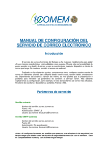 MANUAL DE CONFIGURACIÓN DEL SERVICIO DE CORREO