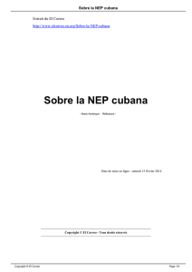 Sobre la NEP cubana - El Correo