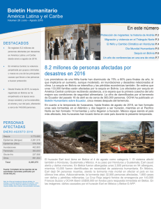 8.2 millones de personas afectadas por desastres en 2016 Boletín