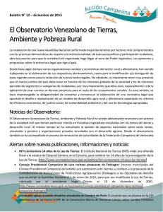 El Observatorio Venezolano de Tierras, Ambiente y Pobreza Rural