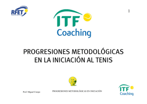 progresiones metodológicas en la iniciación al tenis