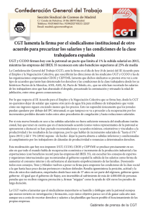CGT lamenta la firma por el sindicalismo institucional de otro