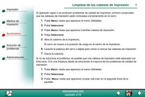 Limpieza de las cabezas de impresión