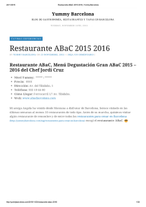 Restaurante ABaC 2015 2016