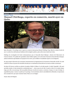 Manuel Chiriboga, experto en comercio, murió ayer en Quito