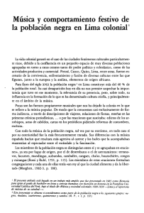 Música y comportamiento festivo de la población negra en Lima