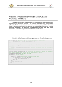 anexo ii.- procedimientos en visual basic aplicado a objeto.