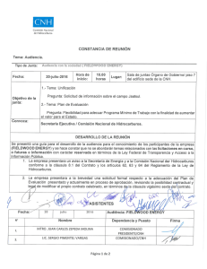 Page 1 Comisión Nacional de Hidrocarburos CONSTANCIA DE