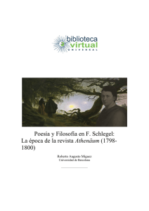 Poesía y Filosofía en F. Schlegel: La época de la revista Athenäum