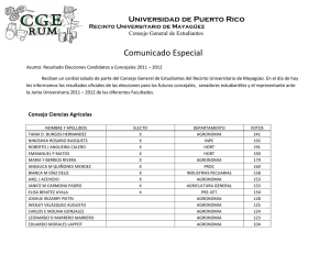 Comunicado Especial - Recinto Universitario de Mayagüez