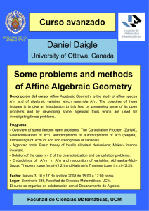 Curso avanzado Some problems and methods of Affine Algebraic