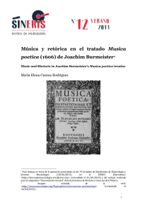 Música y retórica en el tratado Musica poetica (1606) de
