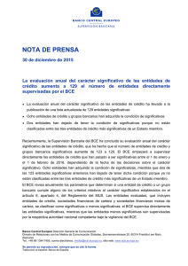 NOTA DE PRENSA - Banco de España