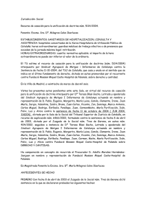 Jurisdicción: Social Recurso de casación para la