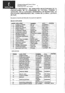 ION\""P`RÜVÍSIOÑAIÏ ” DE ASPIRANTES SELECCIONADOS EN LA