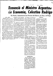 enuncio el Ministro Argentino e Economía, Celestino Rodrigo