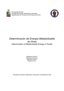 Determinación de Energía Metabolizable en Aves - U