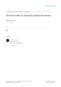 On word order in Spanish copular sentences