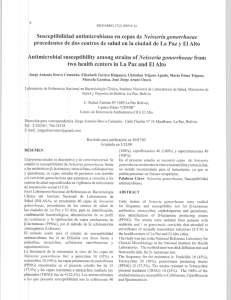 Susceptibilidad antimicrobiana en cepas de Neisseria gonorrh0eae