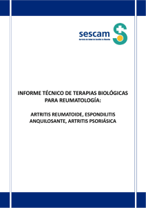 informe técnico de terapias biológicas para reumatología