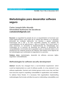 Metodologías para desarrollar software seguro